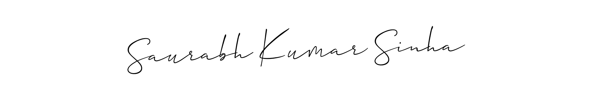 Create a beautiful signature design for name Saurabh Kumar Sinha. With this signature (Allison_Script) fonts, you can make a handwritten signature for free. Saurabh Kumar Sinha signature style 2 images and pictures png