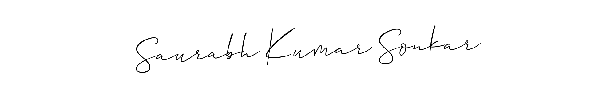 You should practise on your own different ways (Allison_Script) to write your name (Saurabh Kumar Sonkar) in signature. don't let someone else do it for you. Saurabh Kumar Sonkar signature style 2 images and pictures png