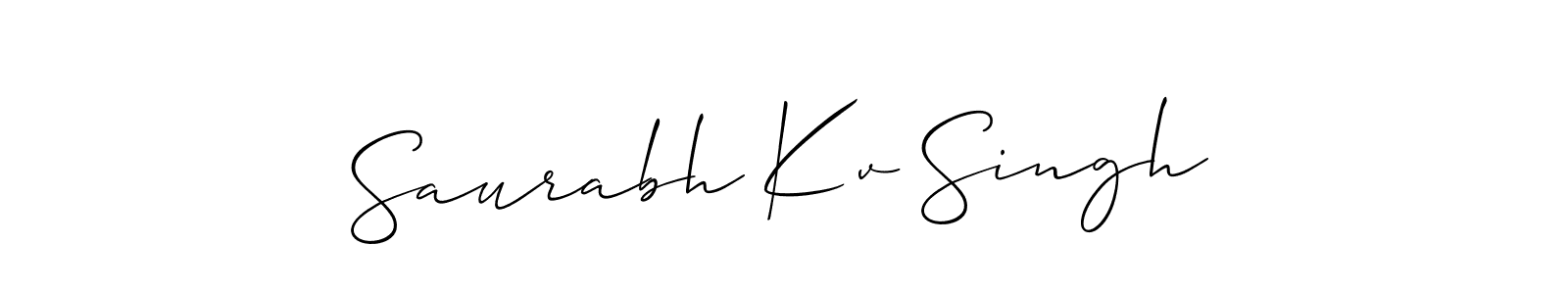 Also You can easily find your signature by using the search form. We will create Saurabh Kv Singh name handwritten signature images for you free of cost using Allison_Script sign style. Saurabh Kv Singh signature style 2 images and pictures png
