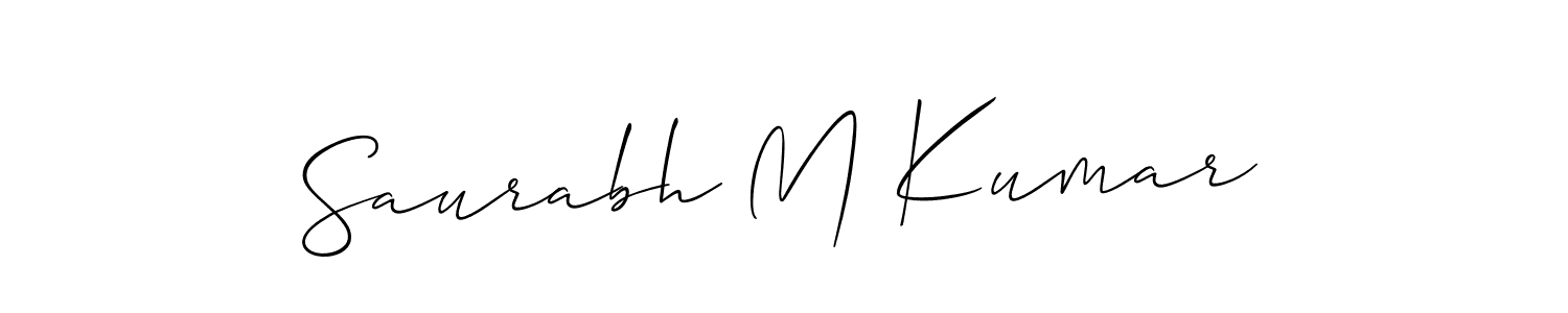 Use a signature maker to create a handwritten signature online. With this signature software, you can design (Allison_Script) your own signature for name Saurabh M Kumar. Saurabh M Kumar signature style 2 images and pictures png