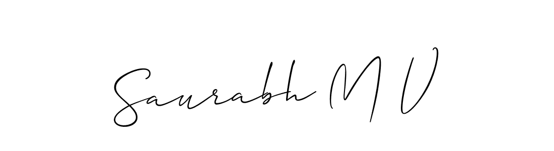 It looks lik you need a new signature style for name Saurabh M V. Design unique handwritten (Allison_Script) signature with our free signature maker in just a few clicks. Saurabh M V signature style 2 images and pictures png