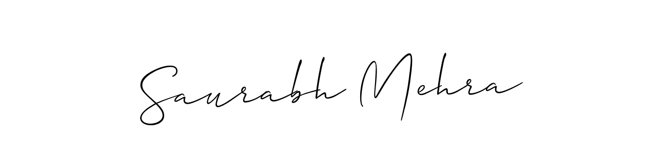 How to make Saurabh Mehra name signature. Use Allison_Script style for creating short signs online. This is the latest handwritten sign. Saurabh Mehra signature style 2 images and pictures png