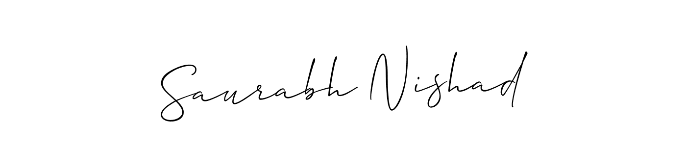 How to make Saurabh Nishad name signature. Use Allison_Script style for creating short signs online. This is the latest handwritten sign. Saurabh Nishad signature style 2 images and pictures png