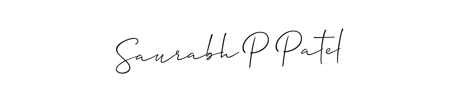 Use a signature maker to create a handwritten signature online. With this signature software, you can design (Allison_Script) your own signature for name Saurabh P Patel. Saurabh P Patel signature style 2 images and pictures png