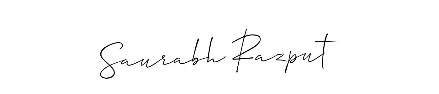 How to make Saurabh Razput name signature. Use Allison_Script style for creating short signs online. This is the latest handwritten sign. Saurabh Razput signature style 2 images and pictures png