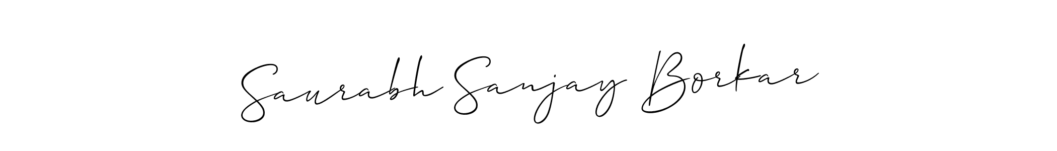 Also You can easily find your signature by using the search form. We will create Saurabh Sanjay Borkar name handwritten signature images for you free of cost using Allison_Script sign style. Saurabh Sanjay Borkar signature style 2 images and pictures png