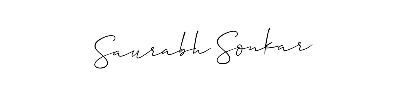 Saurabh Sonkar stylish signature style. Best Handwritten Sign (Allison_Script) for my name. Handwritten Signature Collection Ideas for my name Saurabh Sonkar. Saurabh Sonkar signature style 2 images and pictures png