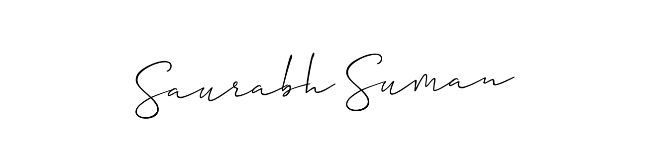 Also we have Saurabh Suman name is the best signature style. Create professional handwritten signature collection using Allison_Script autograph style. Saurabh Suman signature style 2 images and pictures png