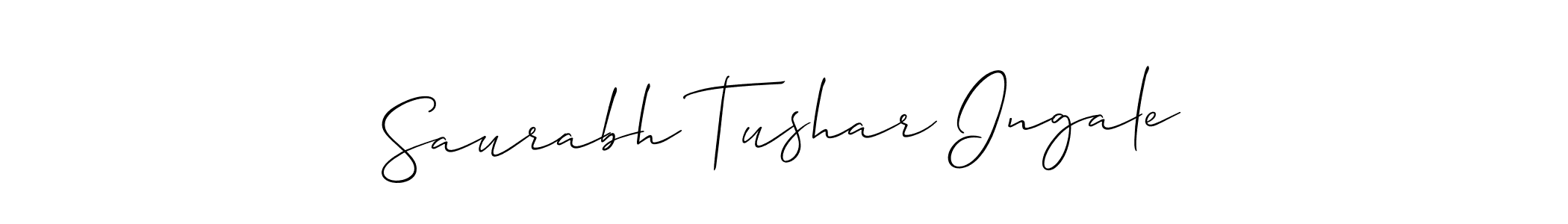 This is the best signature style for the Saurabh Tushar Ingale name. Also you like these signature font (Allison_Script). Mix name signature. Saurabh Tushar Ingale signature style 2 images and pictures png