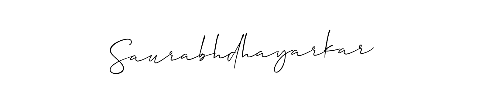 Also You can easily find your signature by using the search form. We will create Saurabhdhayarkar name handwritten signature images for you free of cost using Allison_Script sign style. Saurabhdhayarkar signature style 2 images and pictures png