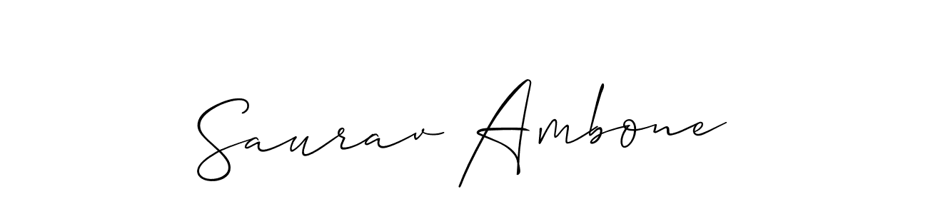 Make a beautiful signature design for name Saurav Ambone. With this signature (Allison_Script) style, you can create a handwritten signature for free. Saurav Ambone signature style 2 images and pictures png
