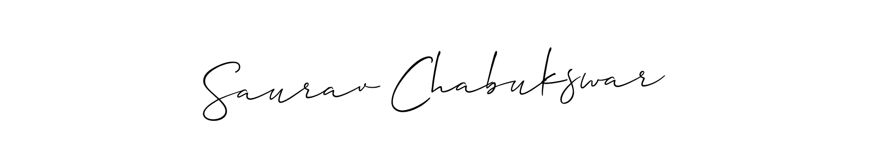 How to make Saurav Chabukswar name signature. Use Allison_Script style for creating short signs online. This is the latest handwritten sign. Saurav Chabukswar signature style 2 images and pictures png