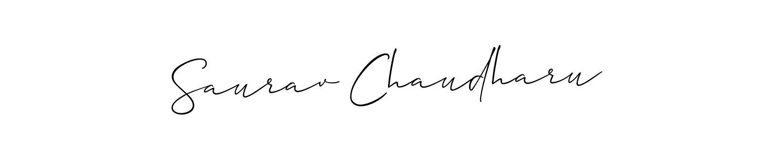 How to make Saurav Chaudharu name signature. Use Allison_Script style for creating short signs online. This is the latest handwritten sign. Saurav Chaudharu signature style 2 images and pictures png