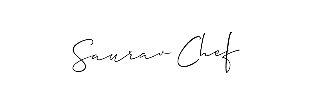 How to make Saurav Chef signature? Allison_Script is a professional autograph style. Create handwritten signature for Saurav Chef name. Saurav Chef signature style 2 images and pictures png