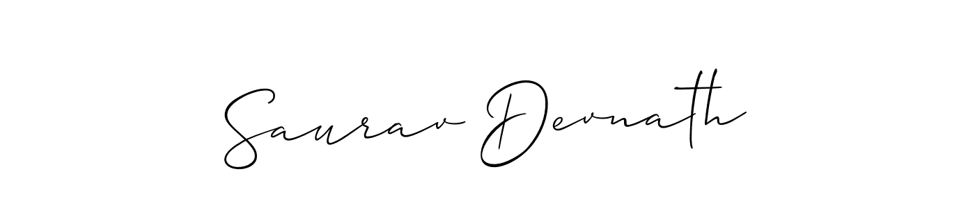 Create a beautiful signature design for name Saurav Devnath. With this signature (Allison_Script) fonts, you can make a handwritten signature for free. Saurav Devnath signature style 2 images and pictures png