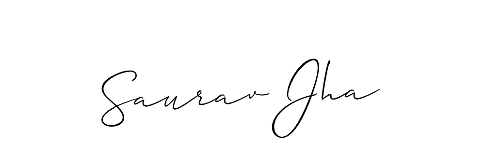 How to make Saurav Jha name signature. Use Allison_Script style for creating short signs online. This is the latest handwritten sign. Saurav Jha signature style 2 images and pictures png