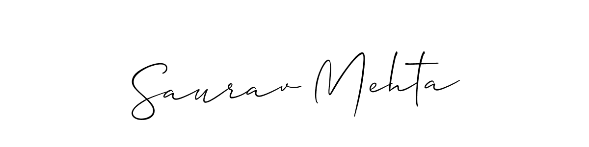 The best way (Allison_Script) to make a short signature is to pick only two or three words in your name. The name Saurav Mehta include a total of six letters. For converting this name. Saurav Mehta signature style 2 images and pictures png