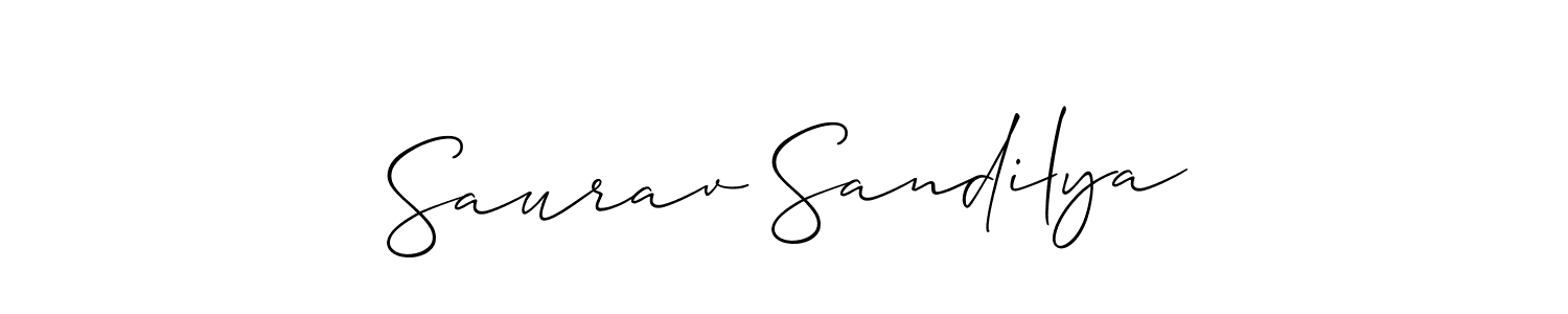 You should practise on your own different ways (Allison_Script) to write your name (Saurav Sandilya) in signature. don't let someone else do it for you. Saurav Sandilya signature style 2 images and pictures png