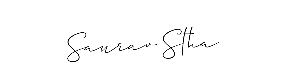 How to make Saurav Stha signature? Allison_Script is a professional autograph style. Create handwritten signature for Saurav Stha name. Saurav Stha signature style 2 images and pictures png