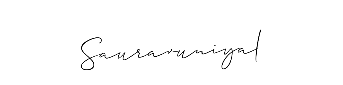Create a beautiful signature design for name Sauravuniyal. With this signature (Allison_Script) fonts, you can make a handwritten signature for free. Sauravuniyal signature style 2 images and pictures png