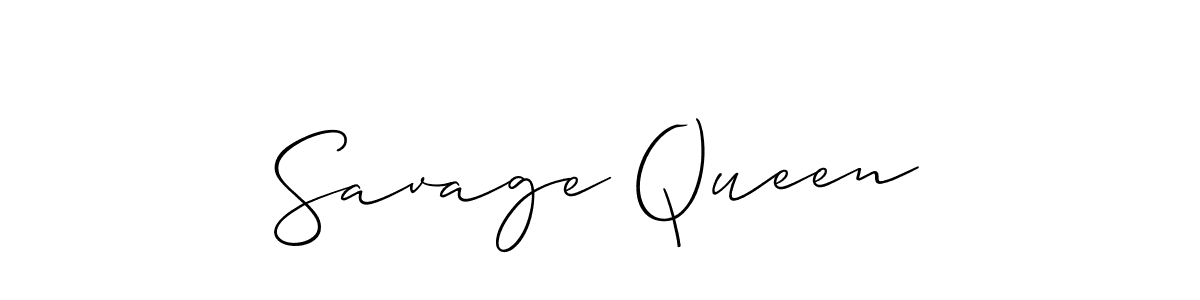 Make a beautiful signature design for name Savage Queen. With this signature (Allison_Script) style, you can create a handwritten signature for free. Savage Queen signature style 2 images and pictures png