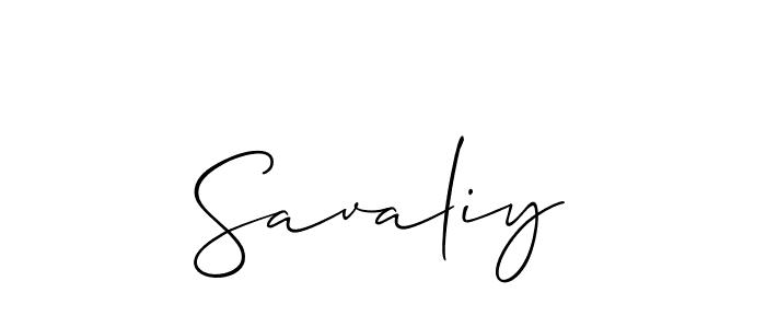 Design your own signature with our free online signature maker. With this signature software, you can create a handwritten (Allison_Script) signature for name Savaliy. Savaliy signature style 2 images and pictures png