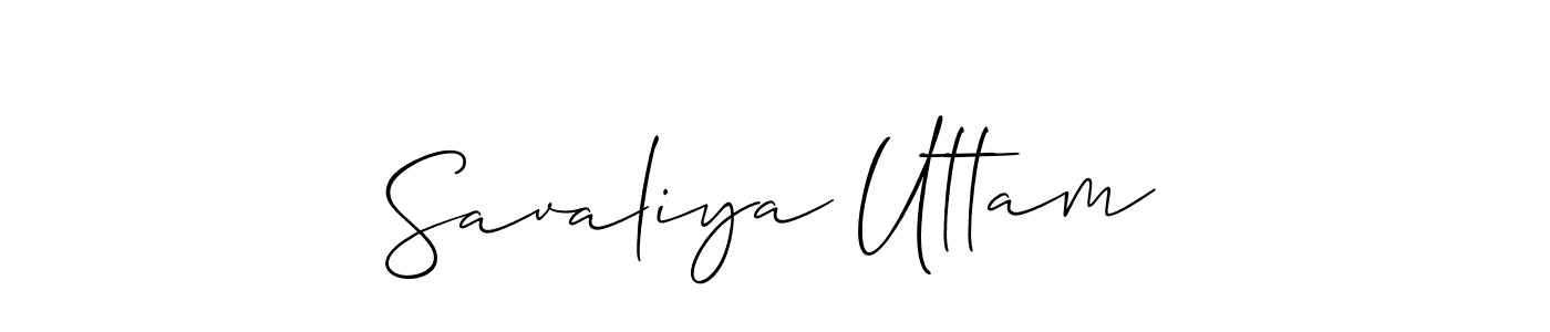 How to make Savaliya Uttam name signature. Use Allison_Script style for creating short signs online. This is the latest handwritten sign. Savaliya Uttam signature style 2 images and pictures png