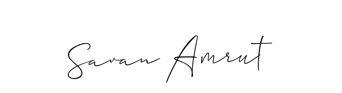 Design your own signature with our free online signature maker. With this signature software, you can create a handwritten (Allison_Script) signature for name Savan Amrut. Savan Amrut signature style 2 images and pictures png