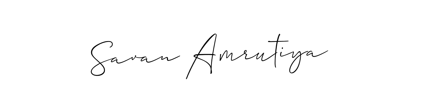 How to make Savan Amrutiya signature? Allison_Script is a professional autograph style. Create handwritten signature for Savan Amrutiya name. Savan Amrutiya signature style 2 images and pictures png