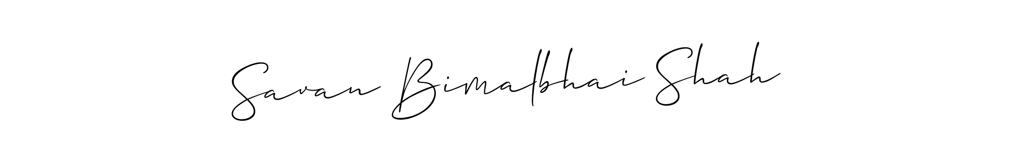 Use a signature maker to create a handwritten signature online. With this signature software, you can design (Allison_Script) your own signature for name Savan Bimalbhai Shah. Savan Bimalbhai Shah signature style 2 images and pictures png