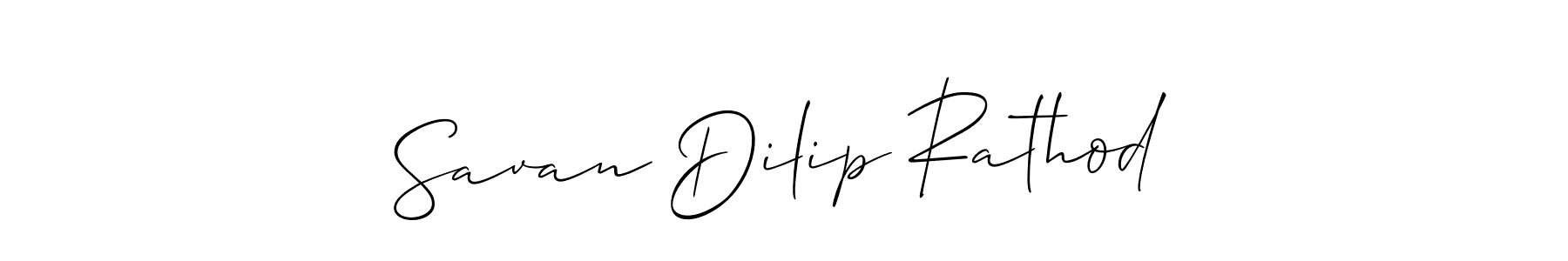 Use a signature maker to create a handwritten signature online. With this signature software, you can design (Allison_Script) your own signature for name Savan Dilip Rathod. Savan Dilip Rathod signature style 2 images and pictures png