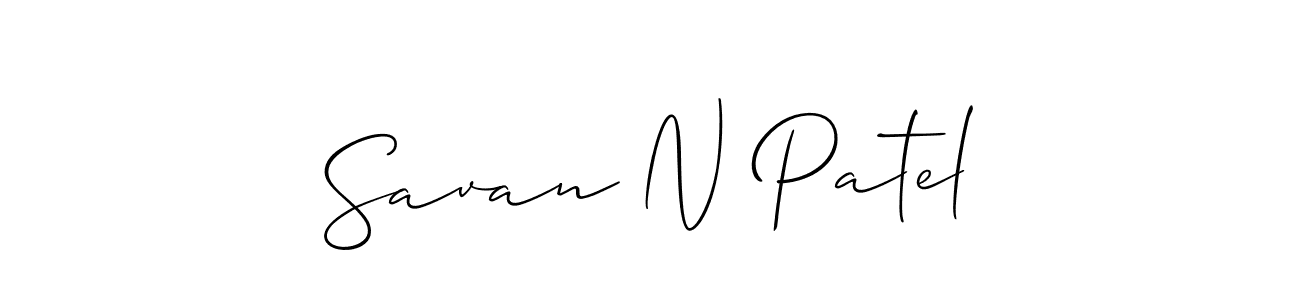 Savan N Patel stylish signature style. Best Handwritten Sign (Allison_Script) for my name. Handwritten Signature Collection Ideas for my name Savan N Patel. Savan N Patel signature style 2 images and pictures png