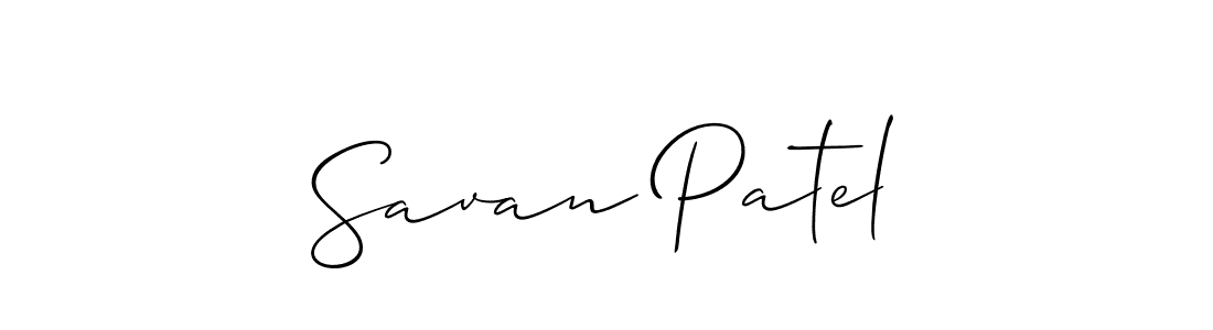 Also we have Savan Patel name is the best signature style. Create professional handwritten signature collection using Allison_Script autograph style. Savan Patel signature style 2 images and pictures png