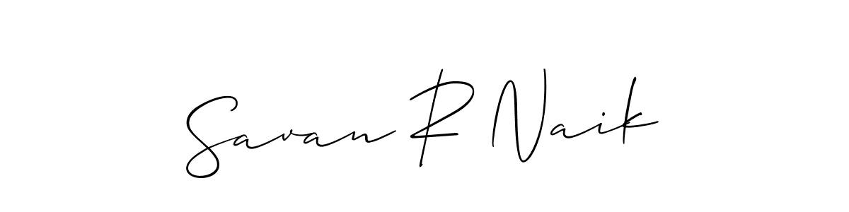 The best way (Allison_Script) to make a short signature is to pick only two or three words in your name. The name Savan R Naik include a total of six letters. For converting this name. Savan R Naik signature style 2 images and pictures png