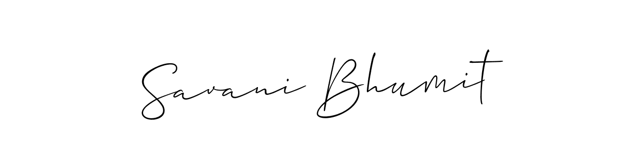 Make a beautiful signature design for name Savani Bhumit. With this signature (Allison_Script) style, you can create a handwritten signature for free. Savani Bhumit signature style 2 images and pictures png