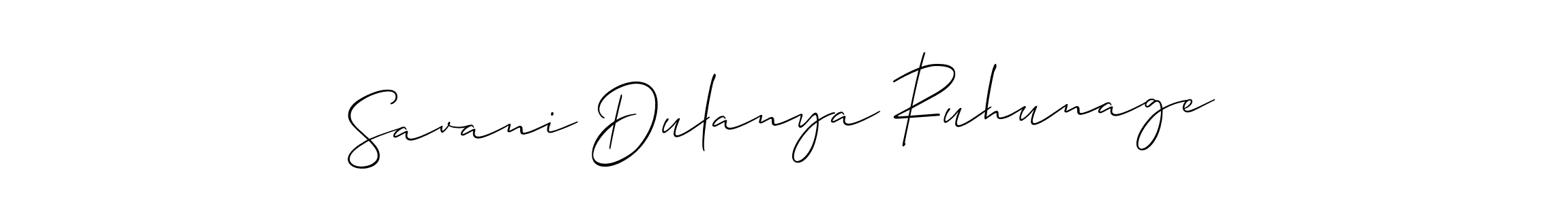 It looks lik you need a new signature style for name Savani Dulanya Ruhunage. Design unique handwritten (Allison_Script) signature with our free signature maker in just a few clicks. Savani Dulanya Ruhunage signature style 2 images and pictures png