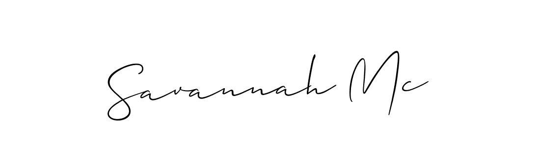 How to make Savannah Mc signature? Allison_Script is a professional autograph style. Create handwritten signature for Savannah Mc name. Savannah Mc signature style 2 images and pictures png