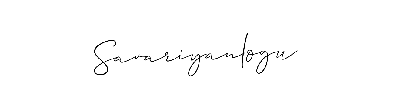 How to Draw Savariyanlogu signature style? Allison_Script is a latest design signature styles for name Savariyanlogu. Savariyanlogu signature style 2 images and pictures png