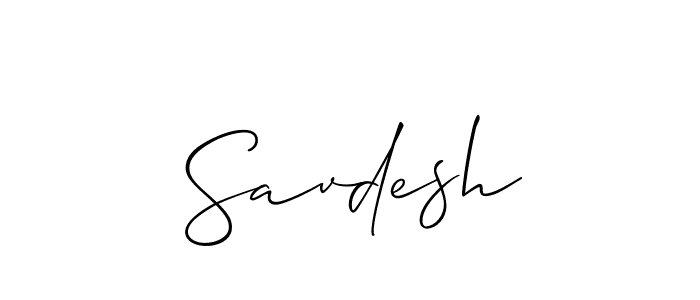 How to make Savdesh signature? Allison_Script is a professional autograph style. Create handwritten signature for Savdesh name. Savdesh signature style 2 images and pictures png