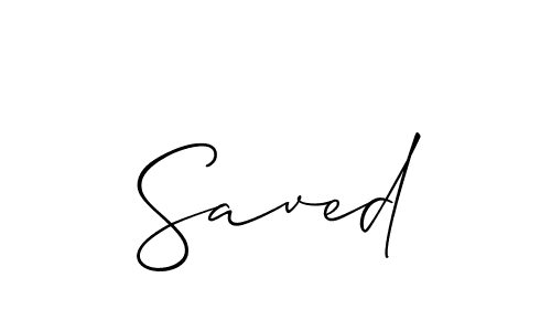 if you are searching for the best signature style for your name Saved. so please give up your signature search. here we have designed multiple signature styles  using Allison_Script. Saved signature style 2 images and pictures png