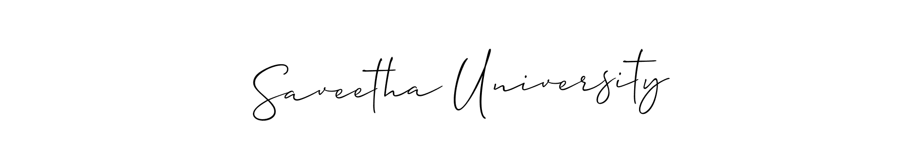Create a beautiful signature design for name Saveetha University. With this signature (Allison_Script) fonts, you can make a handwritten signature for free. Saveetha University signature style 2 images and pictures png