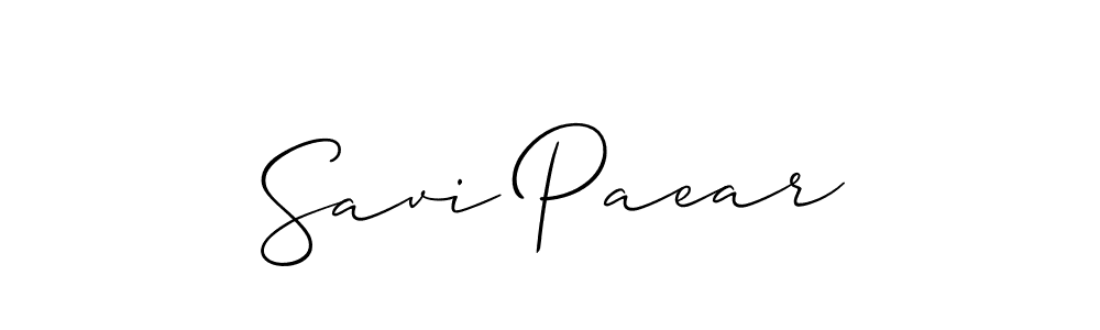 Make a short Savi Paear signature style. Manage your documents anywhere anytime using Allison_Script. Create and add eSignatures, submit forms, share and send files easily. Savi Paear signature style 2 images and pictures png