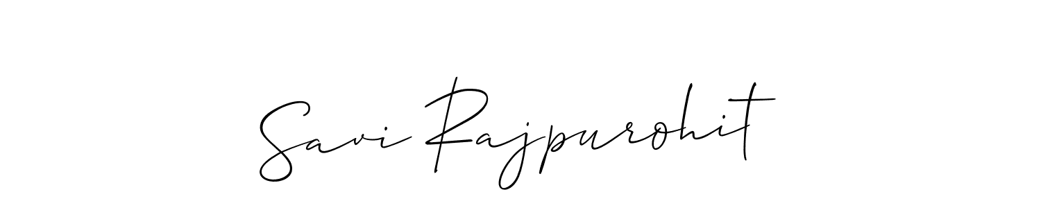 Also we have Savi Rajpurohit name is the best signature style. Create professional handwritten signature collection using Allison_Script autograph style. Savi Rajpurohit signature style 2 images and pictures png