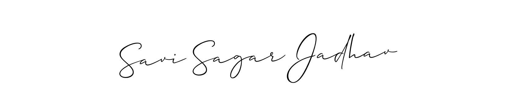 This is the best signature style for the Savi Sagar Jadhav name. Also you like these signature font (Allison_Script). Mix name signature. Savi Sagar Jadhav signature style 2 images and pictures png