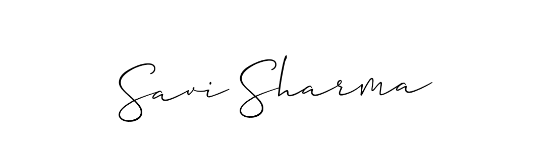 Use a signature maker to create a handwritten signature online. With this signature software, you can design (Allison_Script) your own signature for name Savi Sharma. Savi Sharma signature style 2 images and pictures png