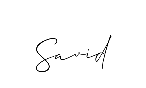 How to make Savid signature? Allison_Script is a professional autograph style. Create handwritten signature for Savid name. Savid signature style 2 images and pictures png