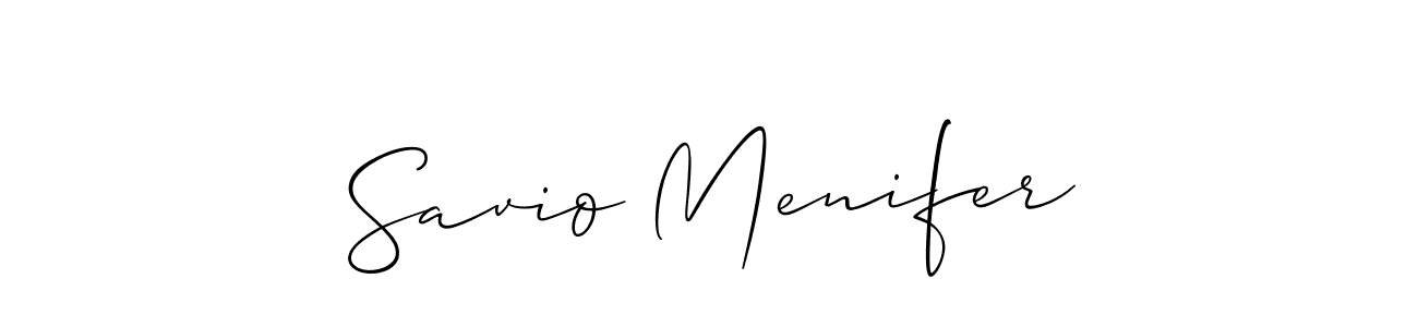 The best way (Allison_Script) to make a short signature is to pick only two or three words in your name. The name Savio Menifer include a total of six letters. For converting this name. Savio Menifer signature style 2 images and pictures png
