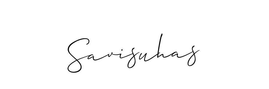 Use a signature maker to create a handwritten signature online. With this signature software, you can design (Allison_Script) your own signature for name Savisuhas. Savisuhas signature style 2 images and pictures png