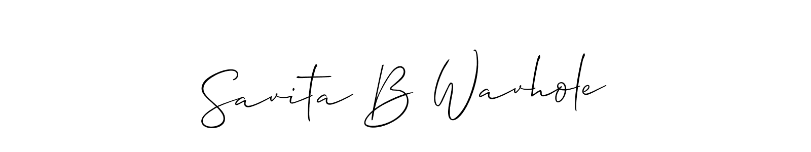 Allison_Script is a professional signature style that is perfect for those who want to add a touch of class to their signature. It is also a great choice for those who want to make their signature more unique. Get Savita B Wavhole name to fancy signature for free. Savita B Wavhole signature style 2 images and pictures png