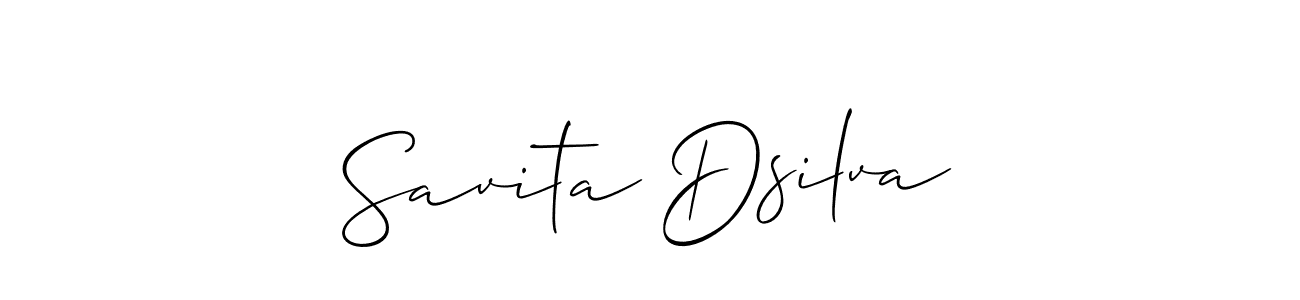 Use a signature maker to create a handwritten signature online. With this signature software, you can design (Allison_Script) your own signature for name Savita Dsilva. Savita Dsilva signature style 2 images and pictures png